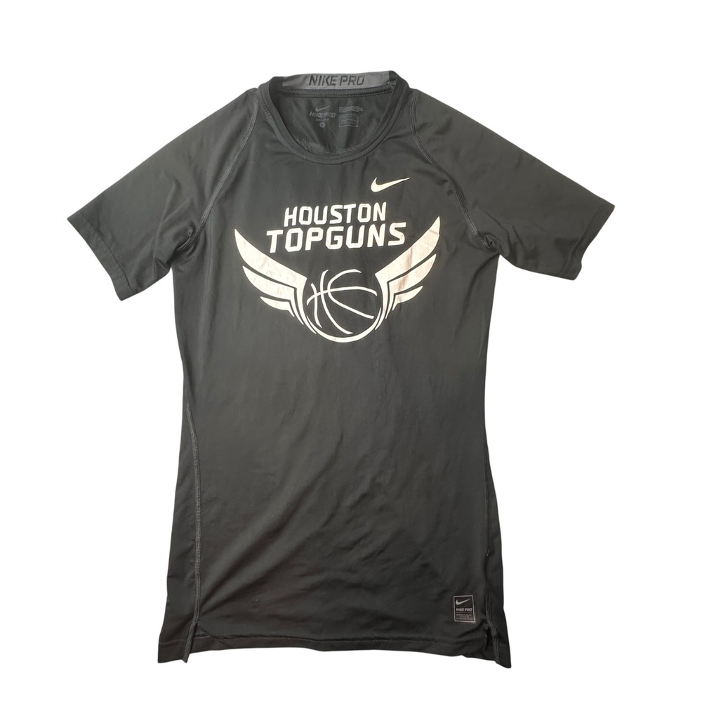 Nike Shirt Mens L Black Houston Topguns Pro Dri-FIT Compression 703094-010